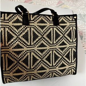 Patricia Nash Black and Cream Tote Bag